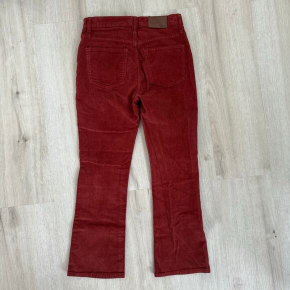 Madewell Cali Demi-Boot Jeans Corduroy Button Fly in Canterbury Red M0602 Sz 25 - Picture 4 of 8